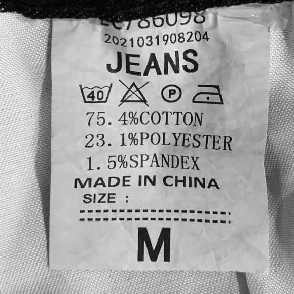 Stretch Black Denim Distressed Short Pants - Picture 3 of 3